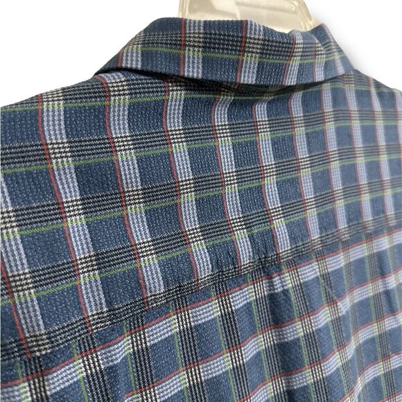 Men's Tommy Bahama Blue green Plaid Short Sleeve button down Shirt 100% silk Lg - Picture 5 of 7